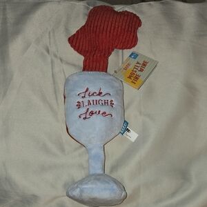 BarkBox Company Red and Gray Dog Wine Glass Toy